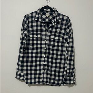 J. Crew Black and White Plaid Women's Button Down Shirt